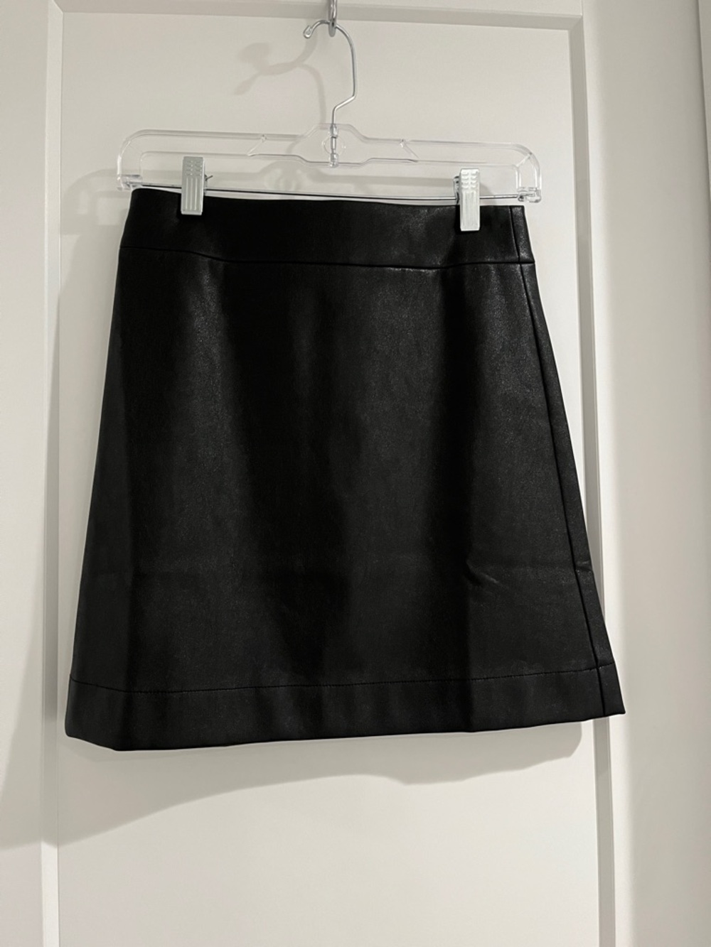 J. Crew Black Faux Leather Mini Skirt